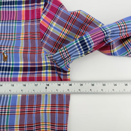 Ralph Lauren Classic Fit Plaid Button Down Shirt Multi Color Mens Small S Preppy