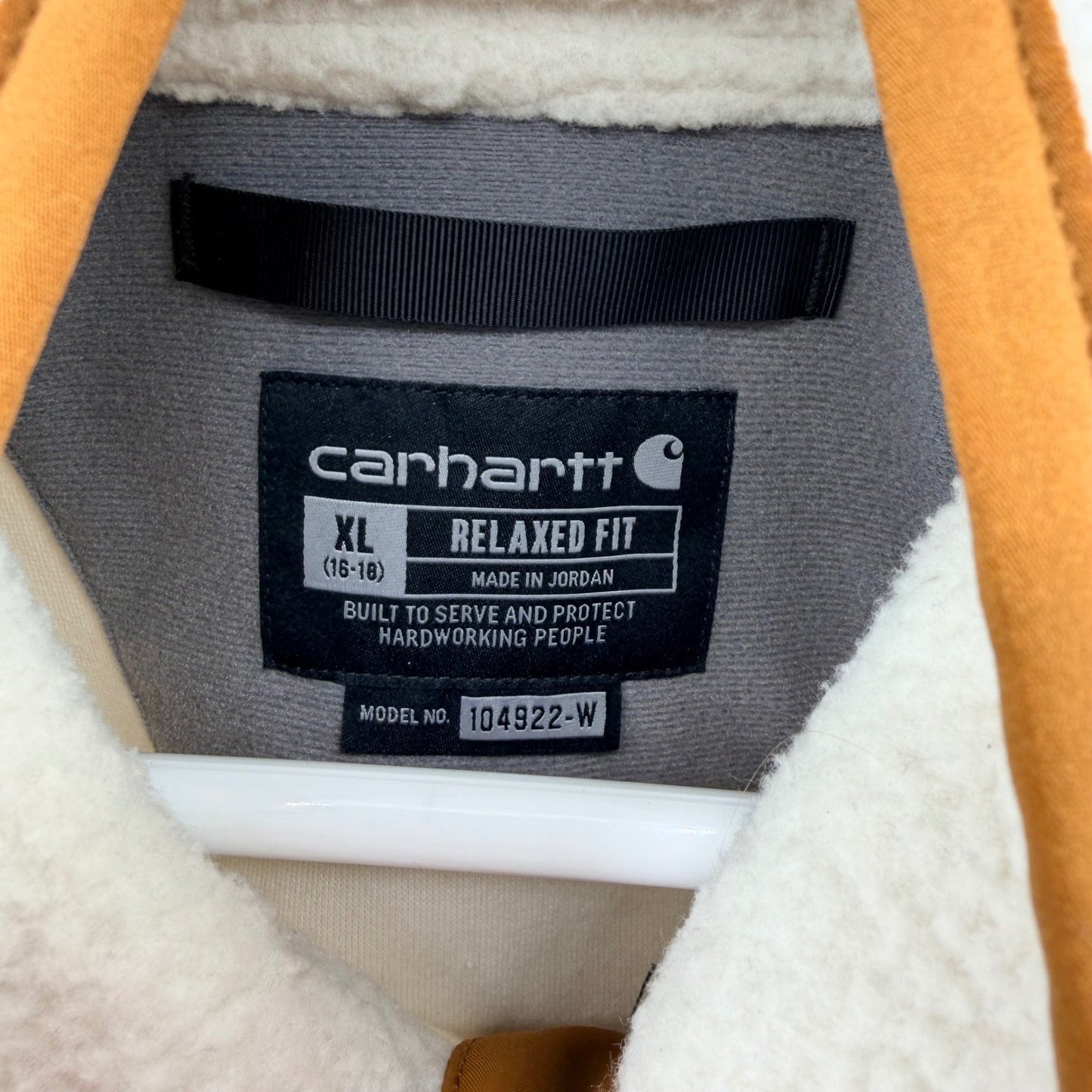 Carhartt Relaxed Fit Sherpa Fleece Pullover Snap Neck XL Cream Brown 104922-W