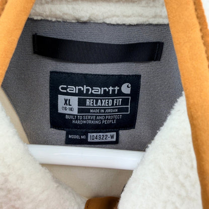 Carhartt Relaxed Fit Sherpa Fleece Pullover Snap Neck XL Cream Brown 104922-W