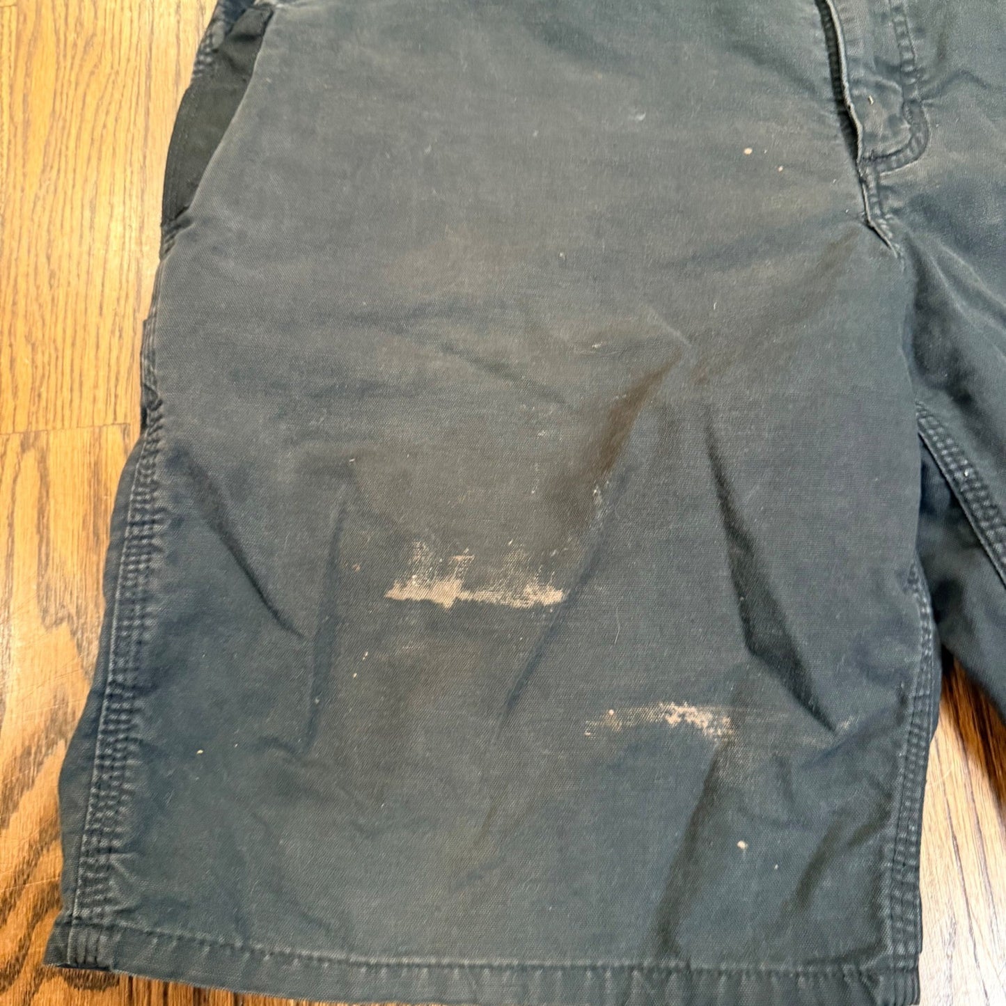 Carhartt Rugged Flex Canvas Work Shorts Utility Carpenter 34 Gray Distressed