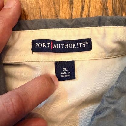 Port Authority Short Sleeve Button Down Work Shirt XL Blue General Plastics