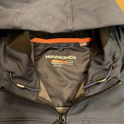 Hawke & Co Performance Softshell Hooded Fleece Lined Jacket XL Navy Blue