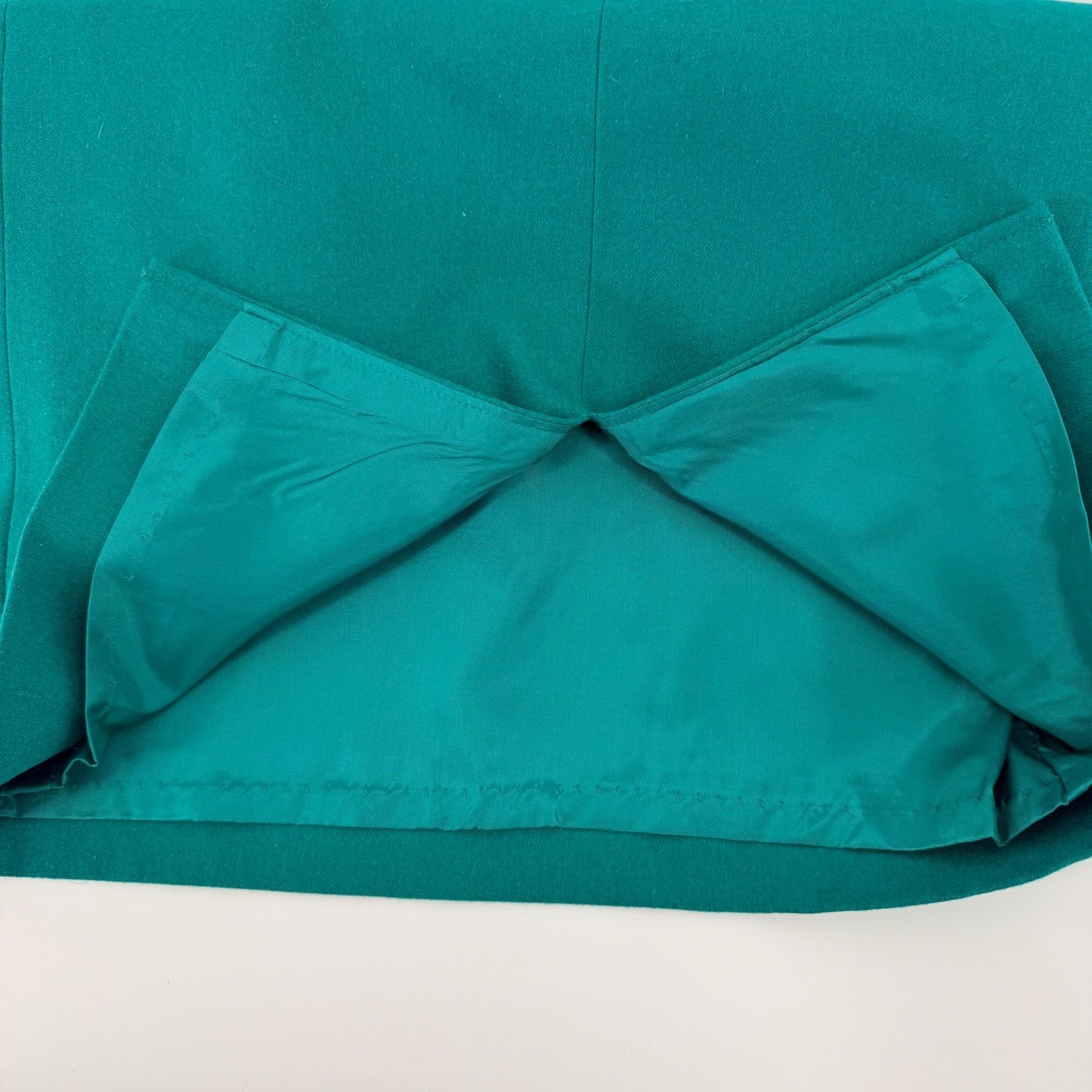 Pendleton Vintage Petite Wool Pencil Skirt High Waist Pleated Teal Green Size 2