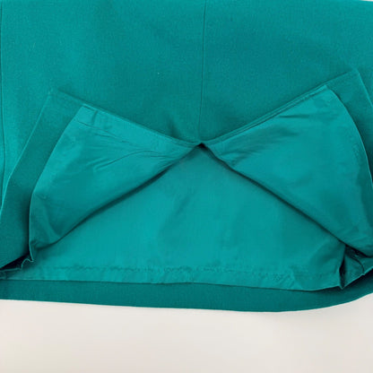 Pendleton Vintage Petite Wool Pencil Skirt High Waist Pleated Teal Green Size 2