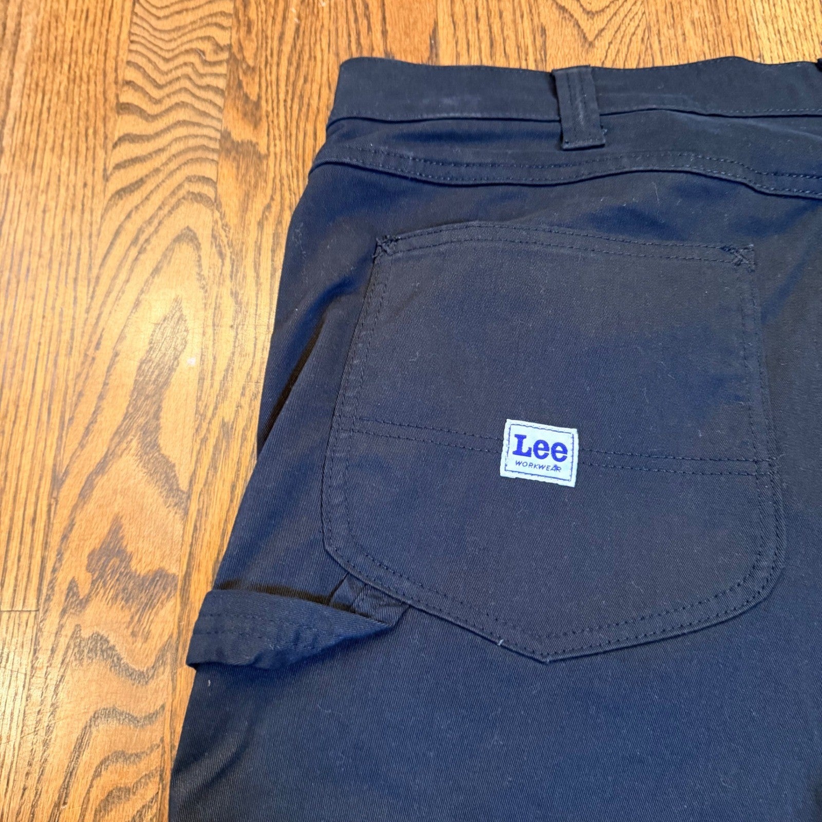 Lee Workwear Carpenter Pants Utility Pockets 42x32 Black Baggy Workwear
