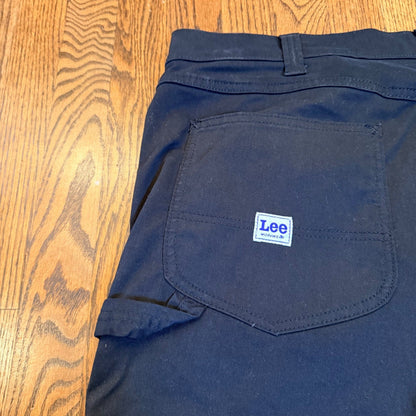 Lee Workwear Carpenter Pants Utility Pockets 42x32 Black Baggy Workwear