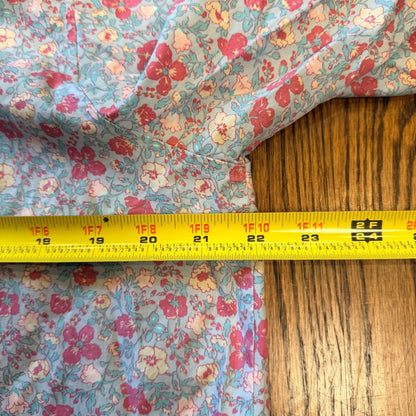 Orvis Wrinkle Free Floral Button Down Shirt Size 16 Blue Pink Cotton Spring