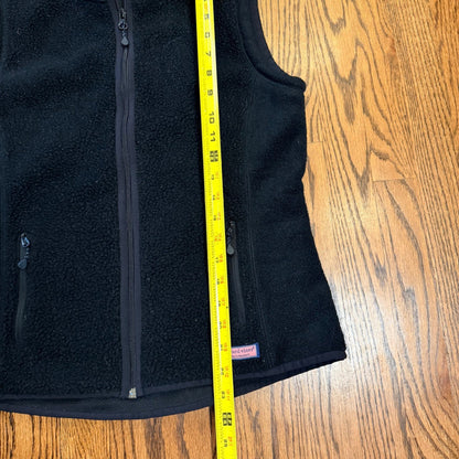 Vineyard Vines Sherpa Fleece Full Zip Vest S Black Layering Preppy Women