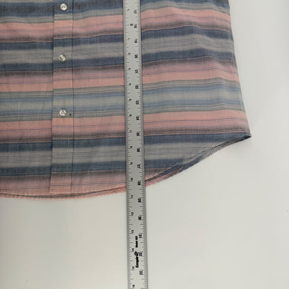 Original Penguin Heritage Slim Fit Striped Short Sleeve Button Down XL Pink Blue