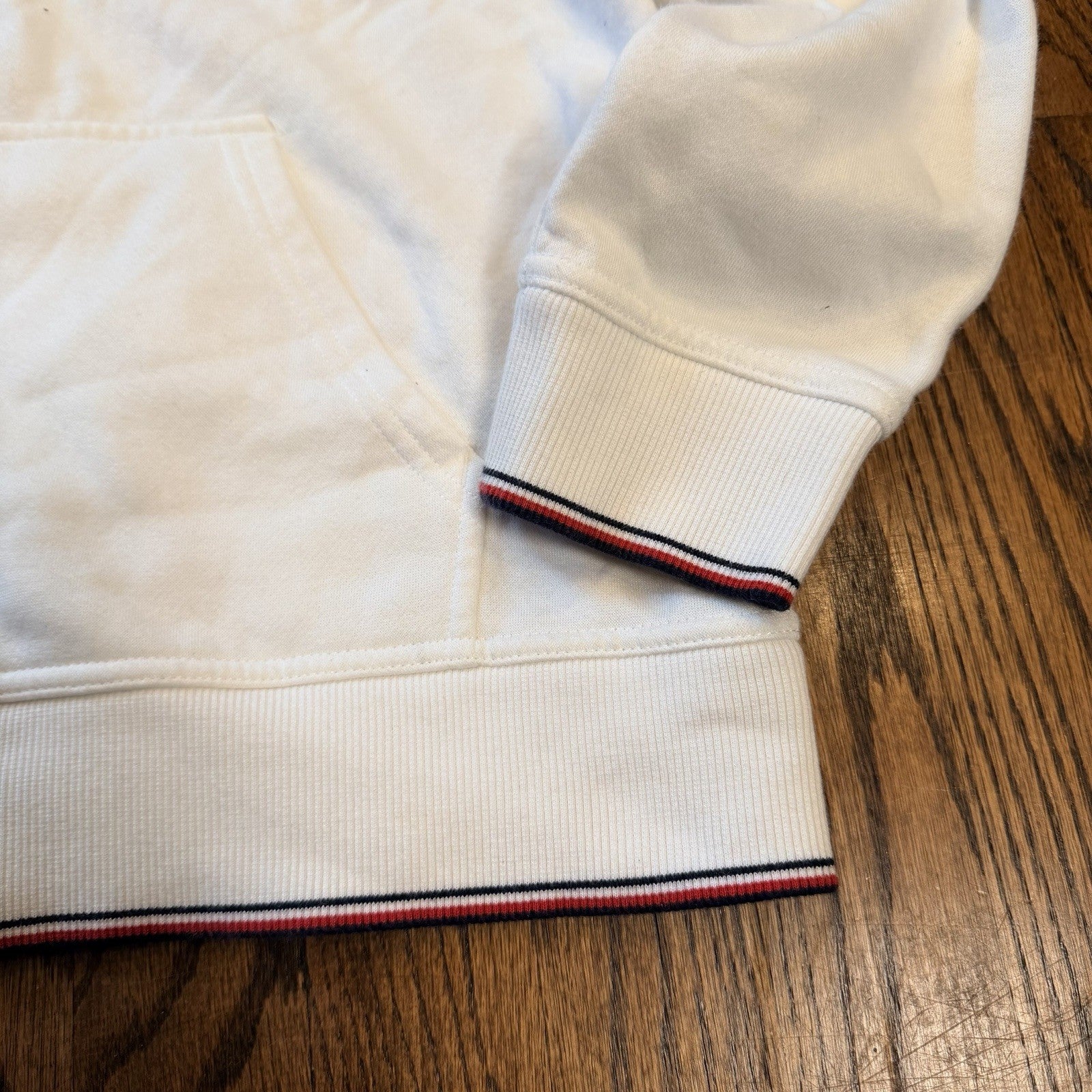 Tommy Hilfiger Women's Large White Full Zip Fleece Hoodie Y2K preppy yacht