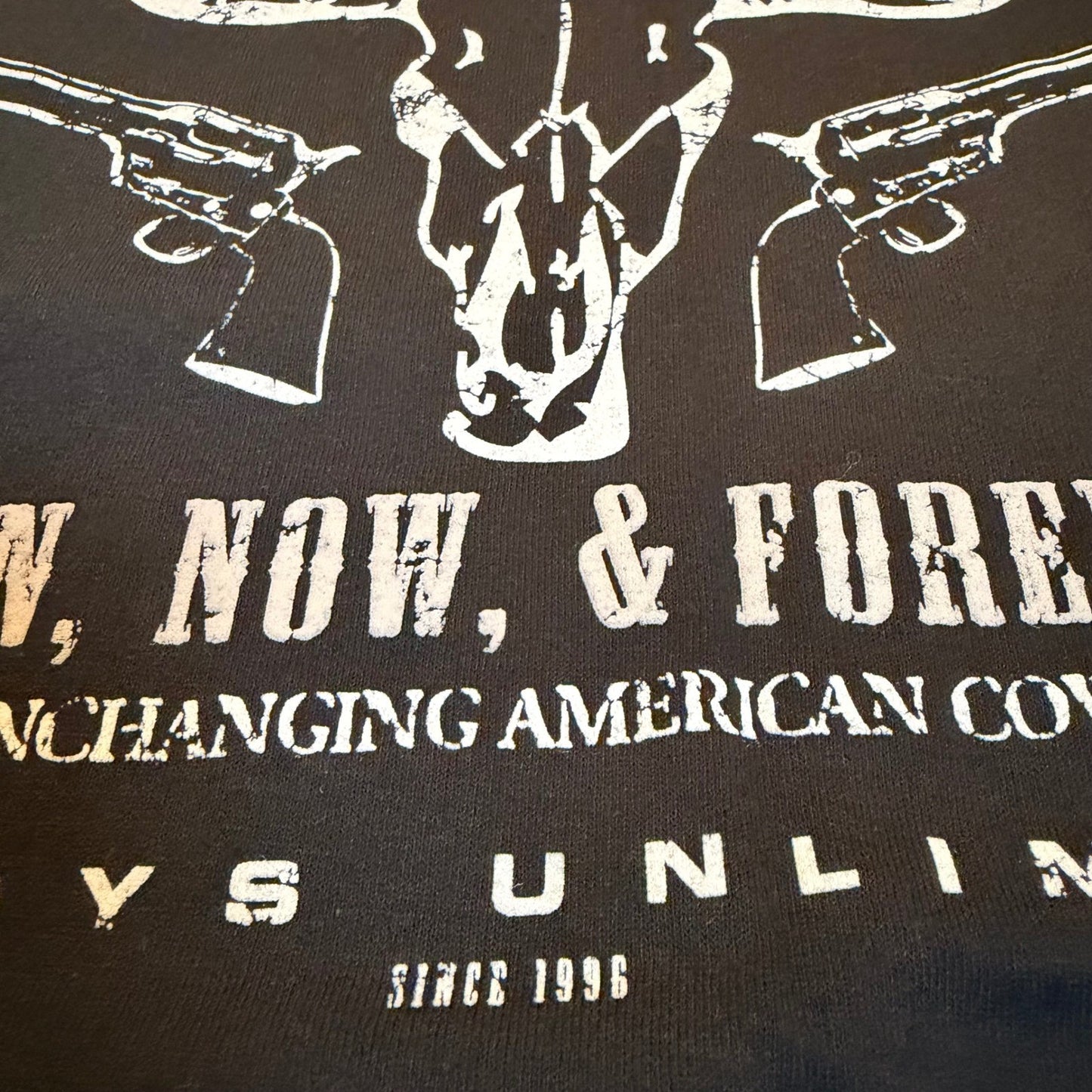 Port & Company Cowboys Unlimited God Guns Glory Graphic Tee Large Black
