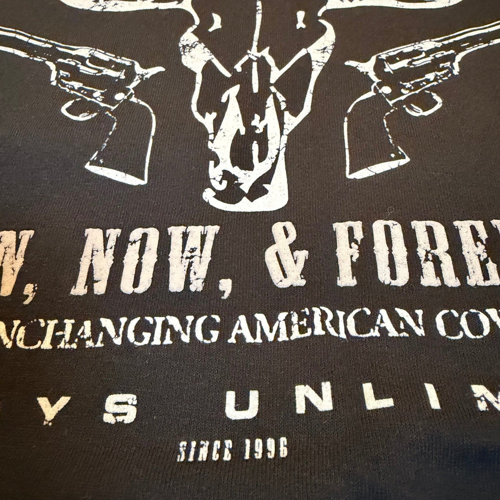 Port & Company Cowboys Unlimited God Guns Glory Graphic Tee Large Black