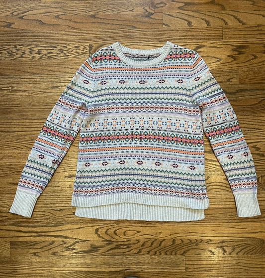 Vintage Fair Isle Sweater Womens Medium Nordic Knit Knitwear Cottagecore Chaps