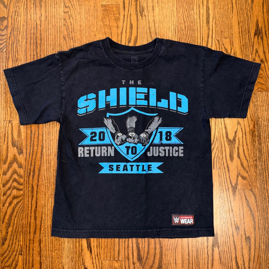 WWE The Shield Return to Justice Seattle 2018 Graphic T-Shirt Youth Black
