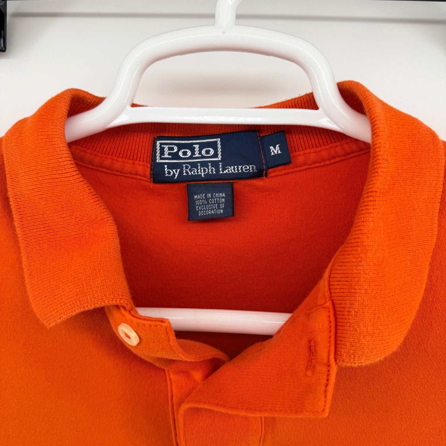 Polo Ralph Lauren Classic Fit Short Sleeve Polo Shirt Orange Green Pony Mens M