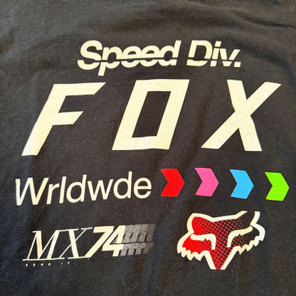 Fox Racing Speed Div. Long Sleeve Graphic T-Shirt Size M Black MX74 Motocross