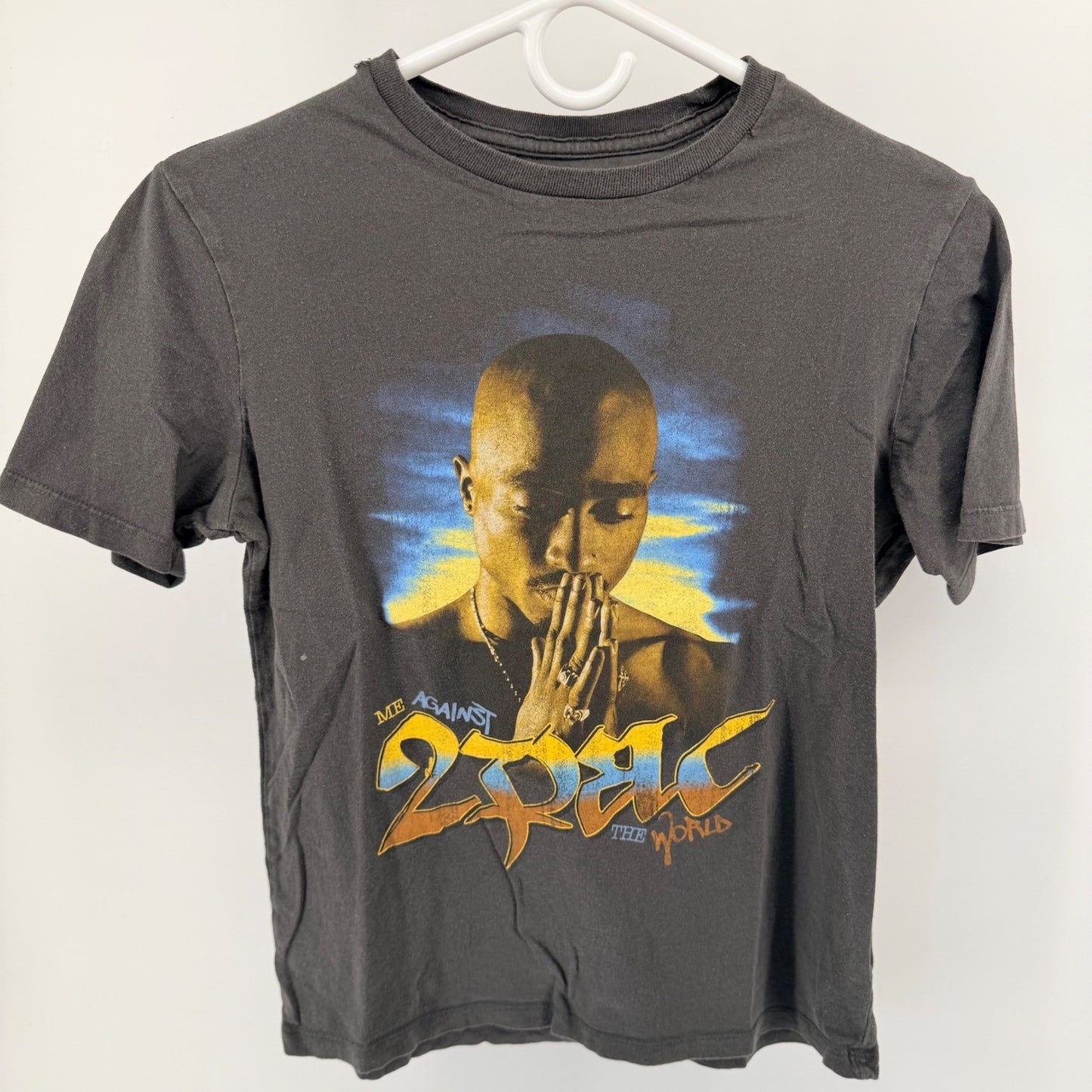 Old Navy 2Pac Me Against the World Graphic T-Shirt Kids XL 14-16 Black Rap Tee