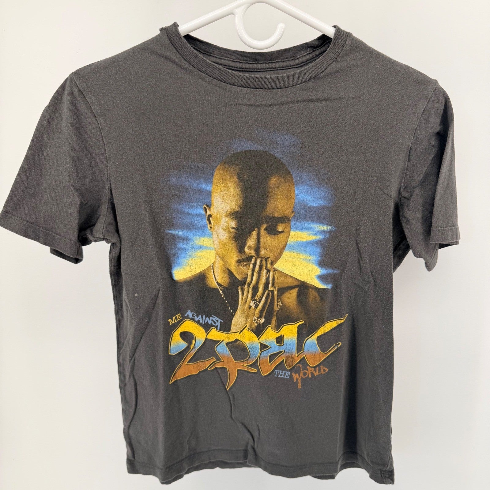 Old Navy 2Pac Me Against the World Graphic T-Shirt Kids XL 14-16 Black Rap Tee