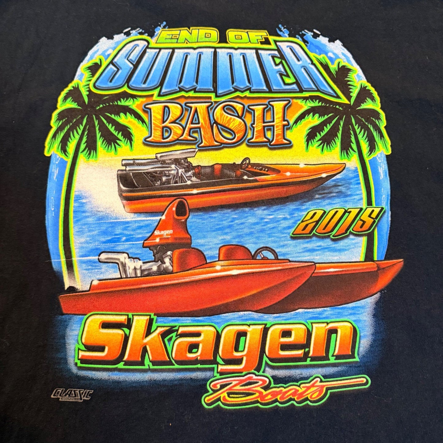 Gildan Skagen Boats End of Summer Bash 2015 Graphic T-Shirt 2XL Black