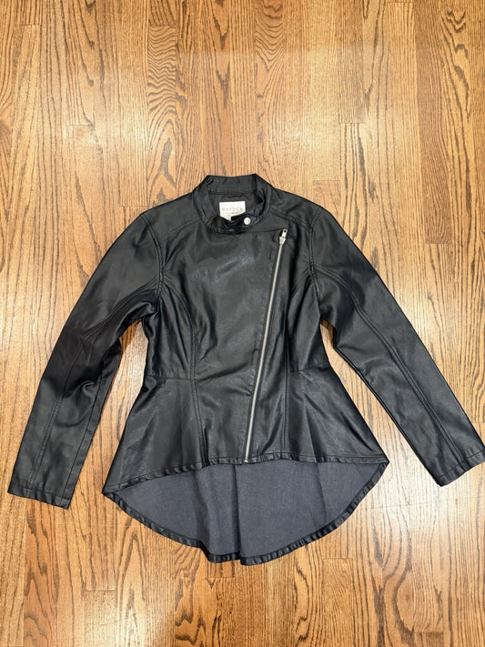 Hayden Los Angeles Womans Full Zip Jacket Black Solid Small Cotton Blend