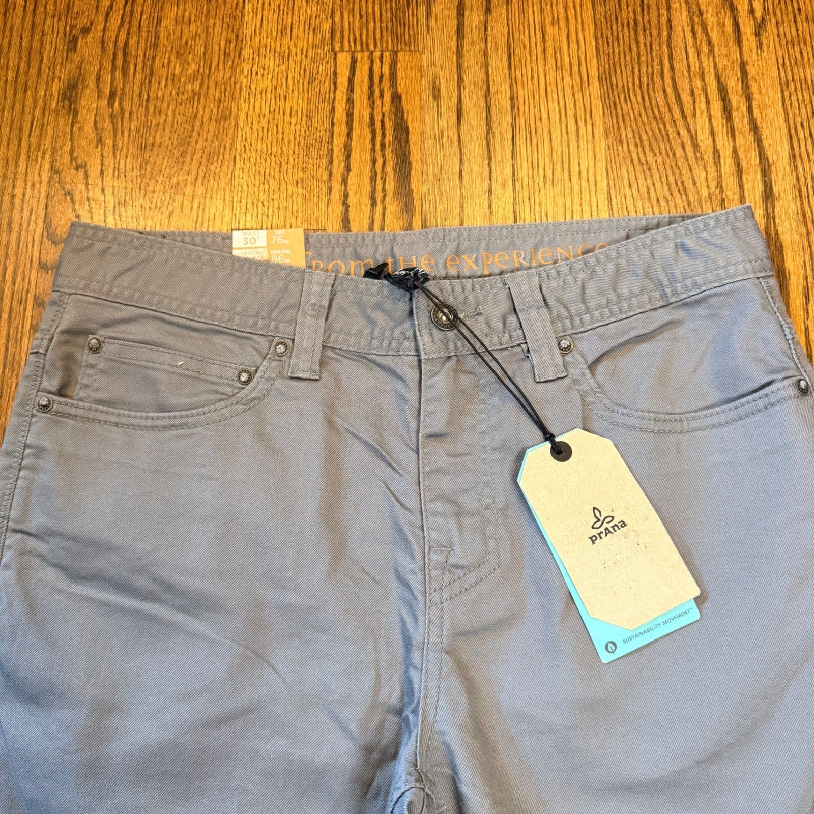 Prana Bridger Jean Slim Fit Organic Stretch Denim Pants 30x34 Gravel Grey NWT