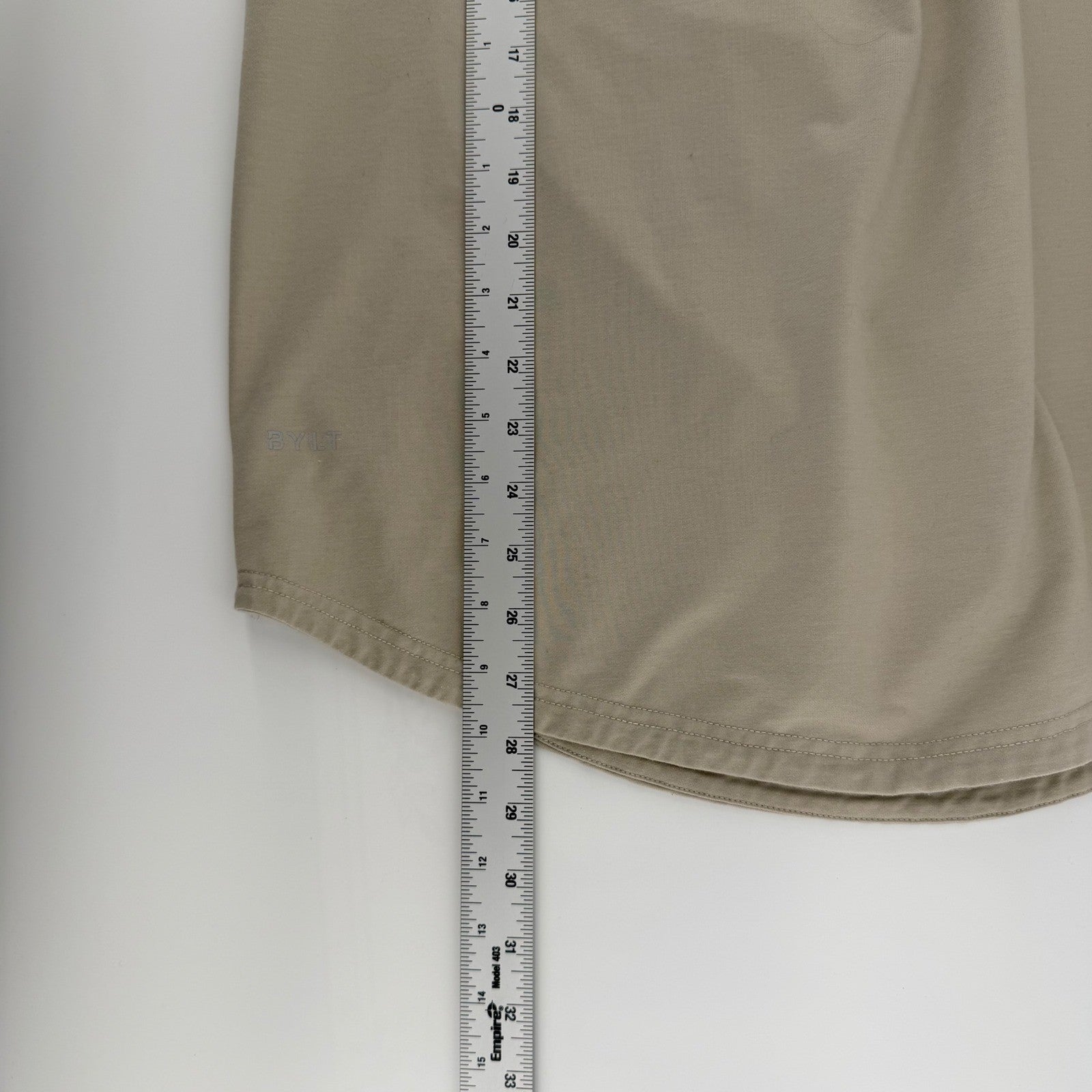 BYLT Premium Basics Signature Polo Shirt Tan Khaki Stretch Athletic Fit Medium