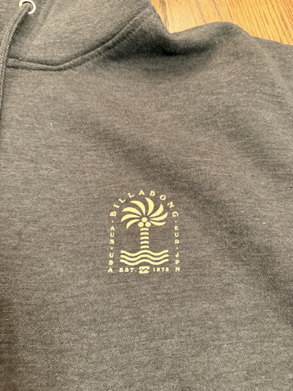 Billabong Youth L (adult s) Pullover Hoodie Sweatshirt Grey/peach Cotton