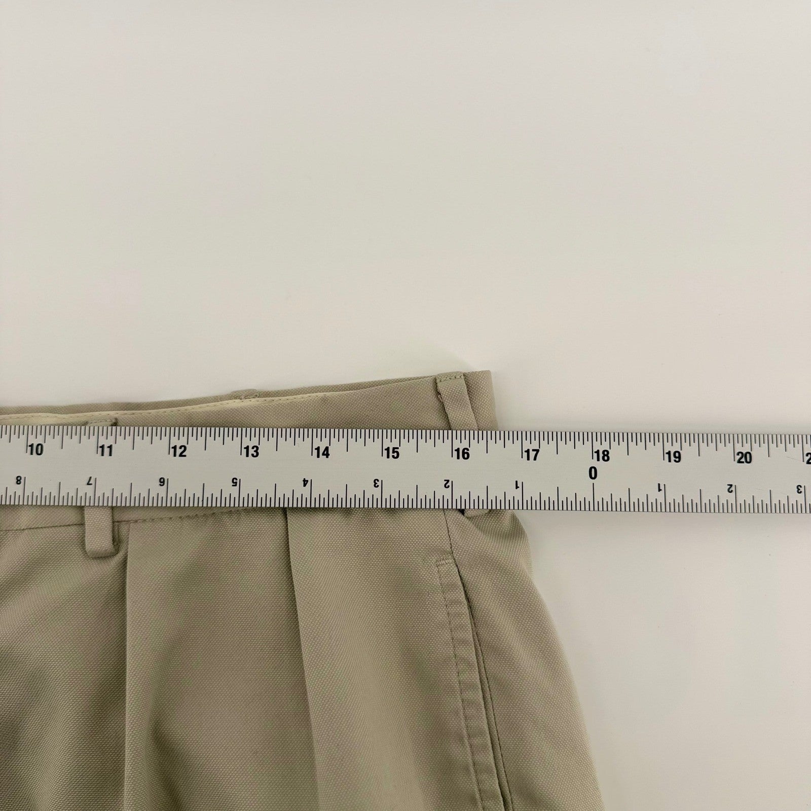 Polo Golf Ralph Lauren Pleated Khaki Trousers Relaxed Fit Cuffed 34x34 Tan