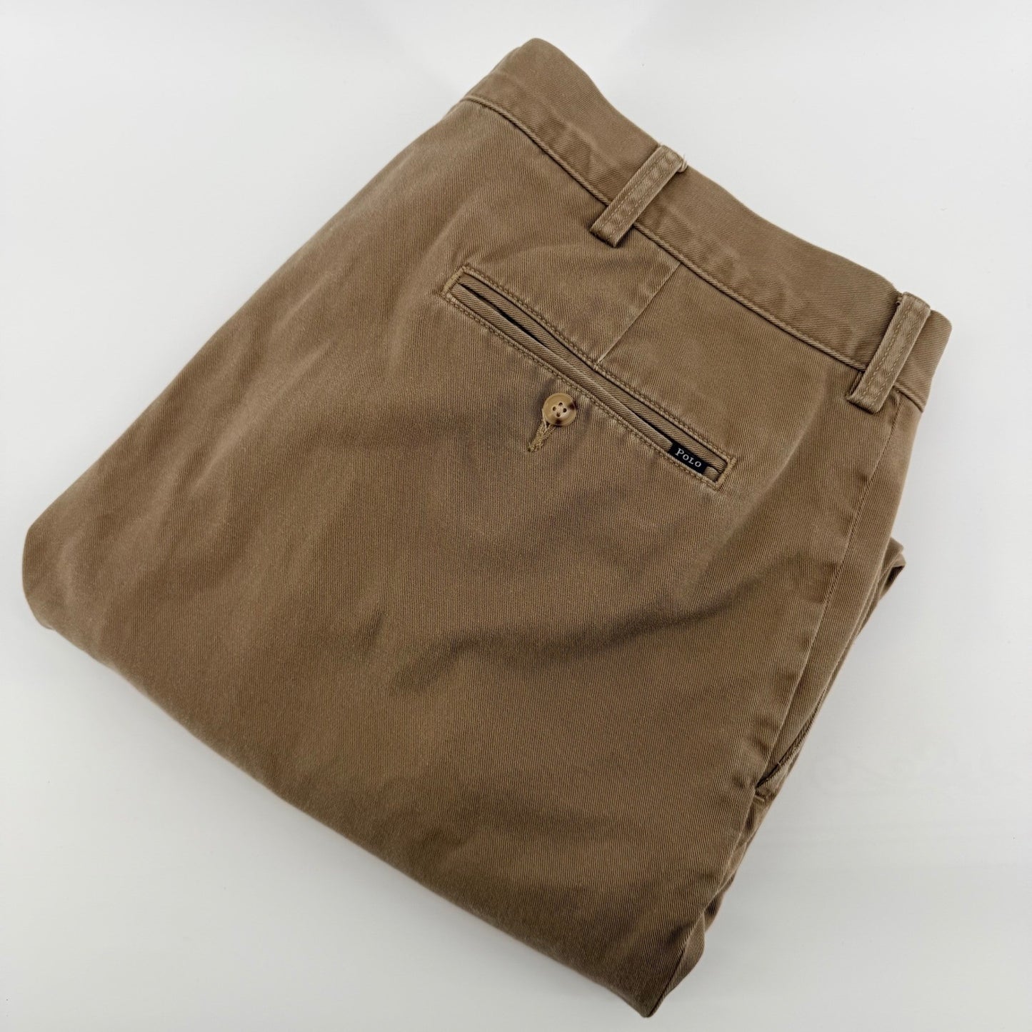 Polo Ralph Lauren Classic Fit Chino Pants Khaki Tan Cotton Twill 37x30 Mens