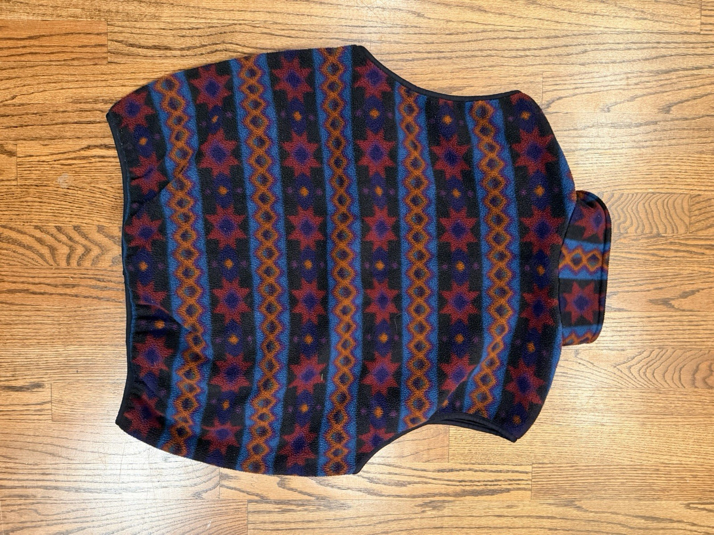 Vintage 90s Sunique Fleece Vest XL Aztec Southwestern Pattern Zip Front