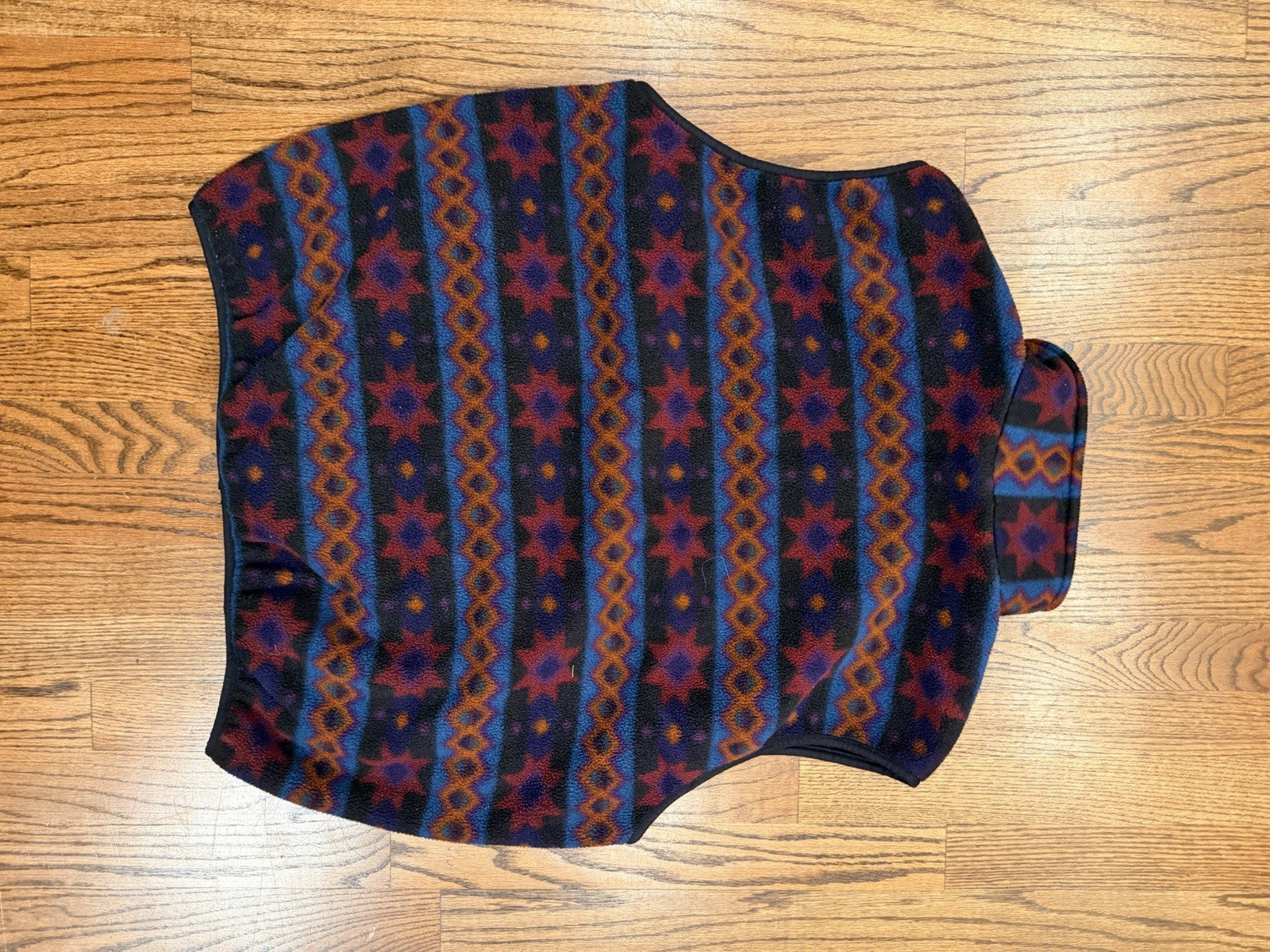 Vintage 90s Sunique Fleece Vest XL Aztec Southwestern Pattern Zip Front