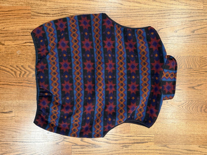 Vintage 90s Sunique Fleece Vest XL Aztec Southwestern Pattern Zip Front