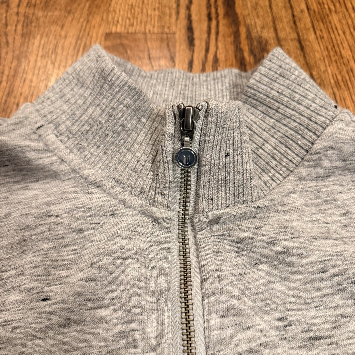 Linksoul Men’s Medium Full Zip Knit Sweater Jacket Heather Gray Golf Casual