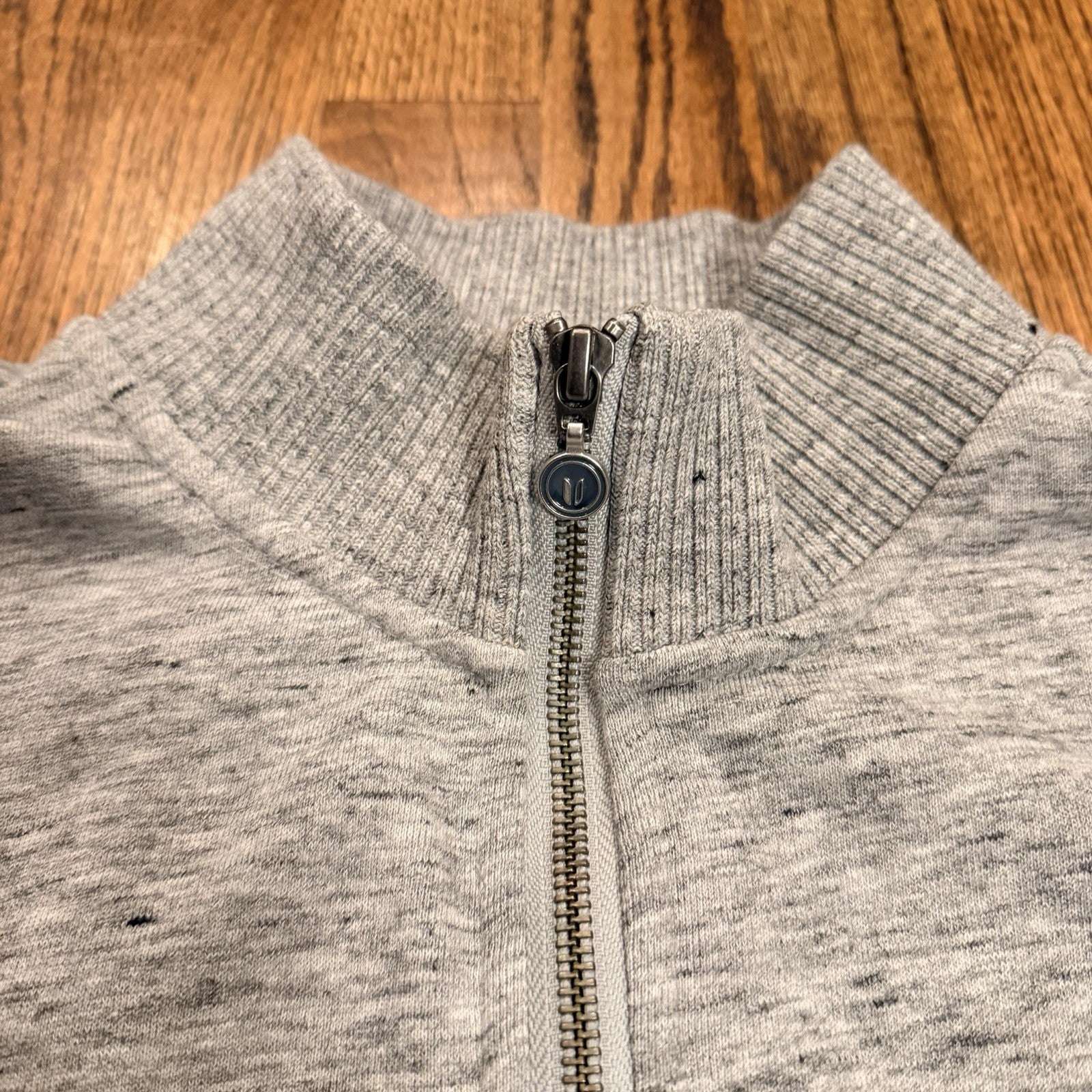 Linksoul Men’s Medium Full Zip Knit Sweater Jacket Heather Gray Golf Casual
