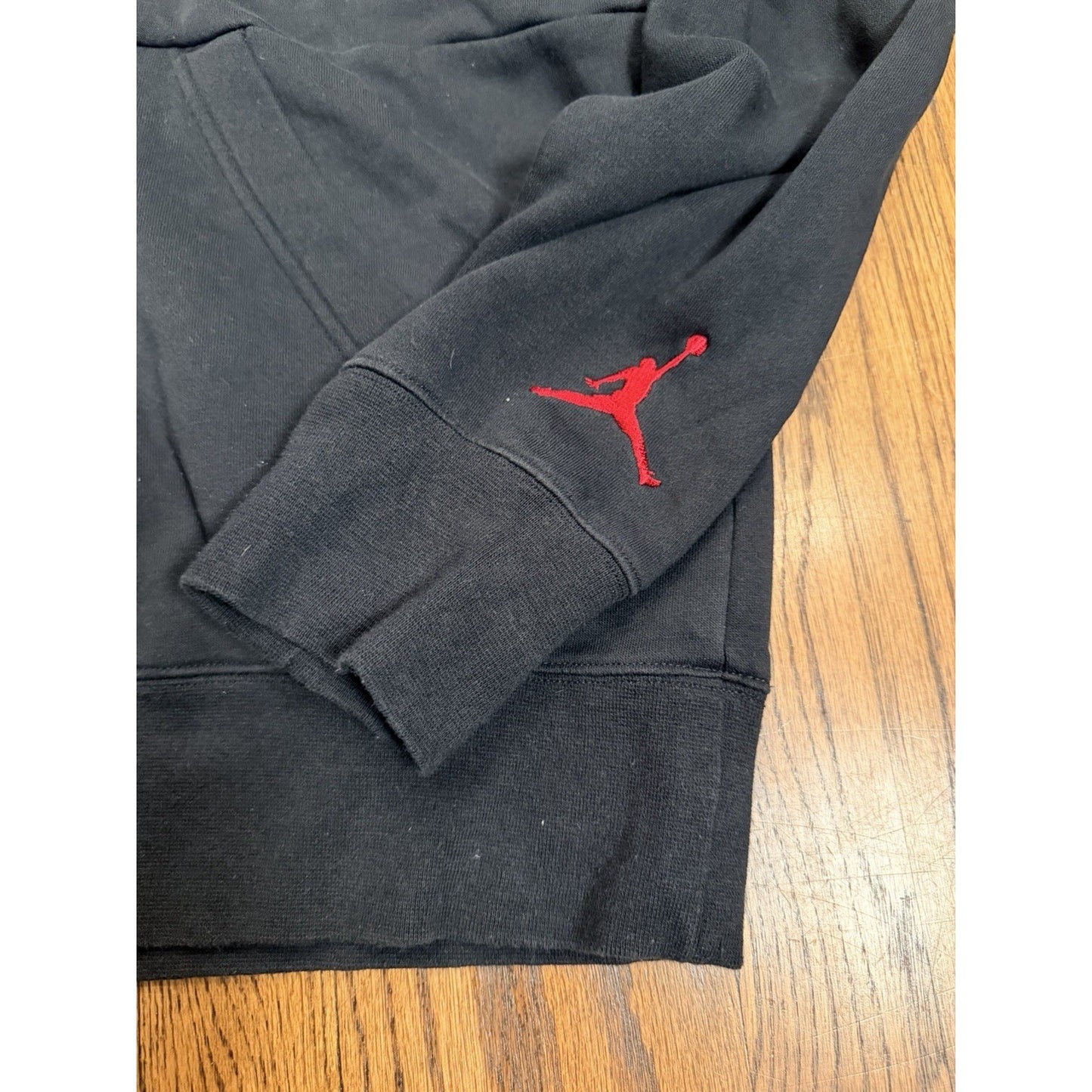 Jordan AJ1 Sneaker Graphic Hoodie Chicago Pixel Embroidery Large Black Mens