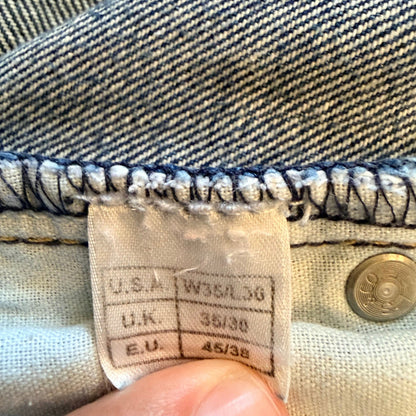Levi's 505 Brooks Brothers Regular Fit Straight Leg Jeans 35x30 Blue Vintage