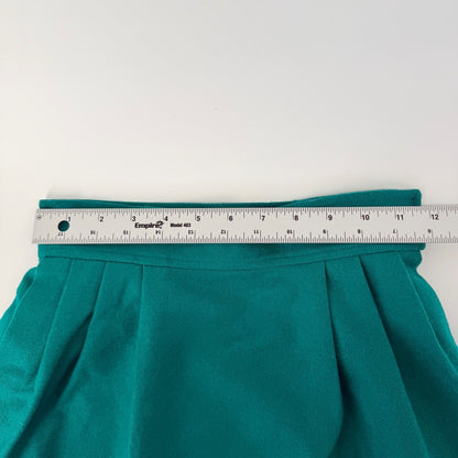 Pendleton Vintage Petite Wool Pencil Skirt High Waist Pleated Teal Green Size 2