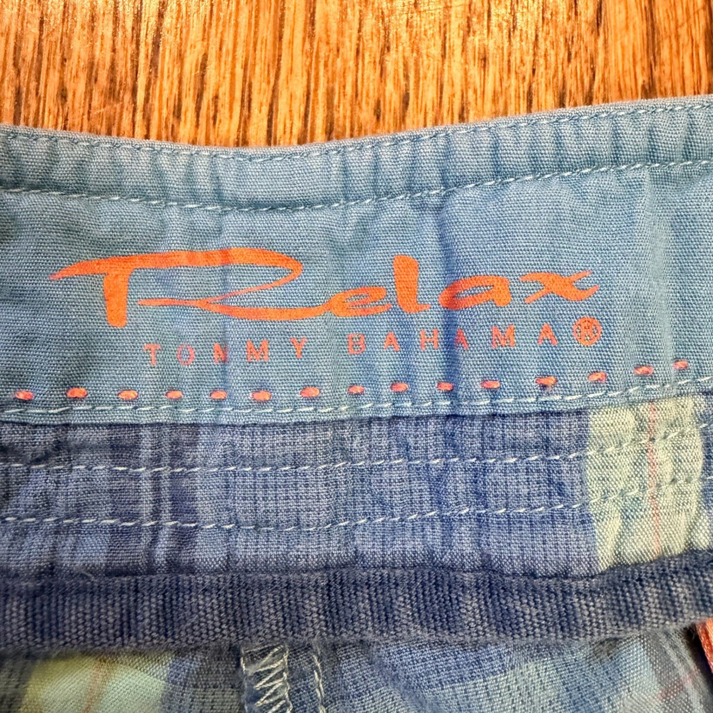 Tommy Bahama Relax Plaid Shorts Drawstring Waist Size 0 Blue Green