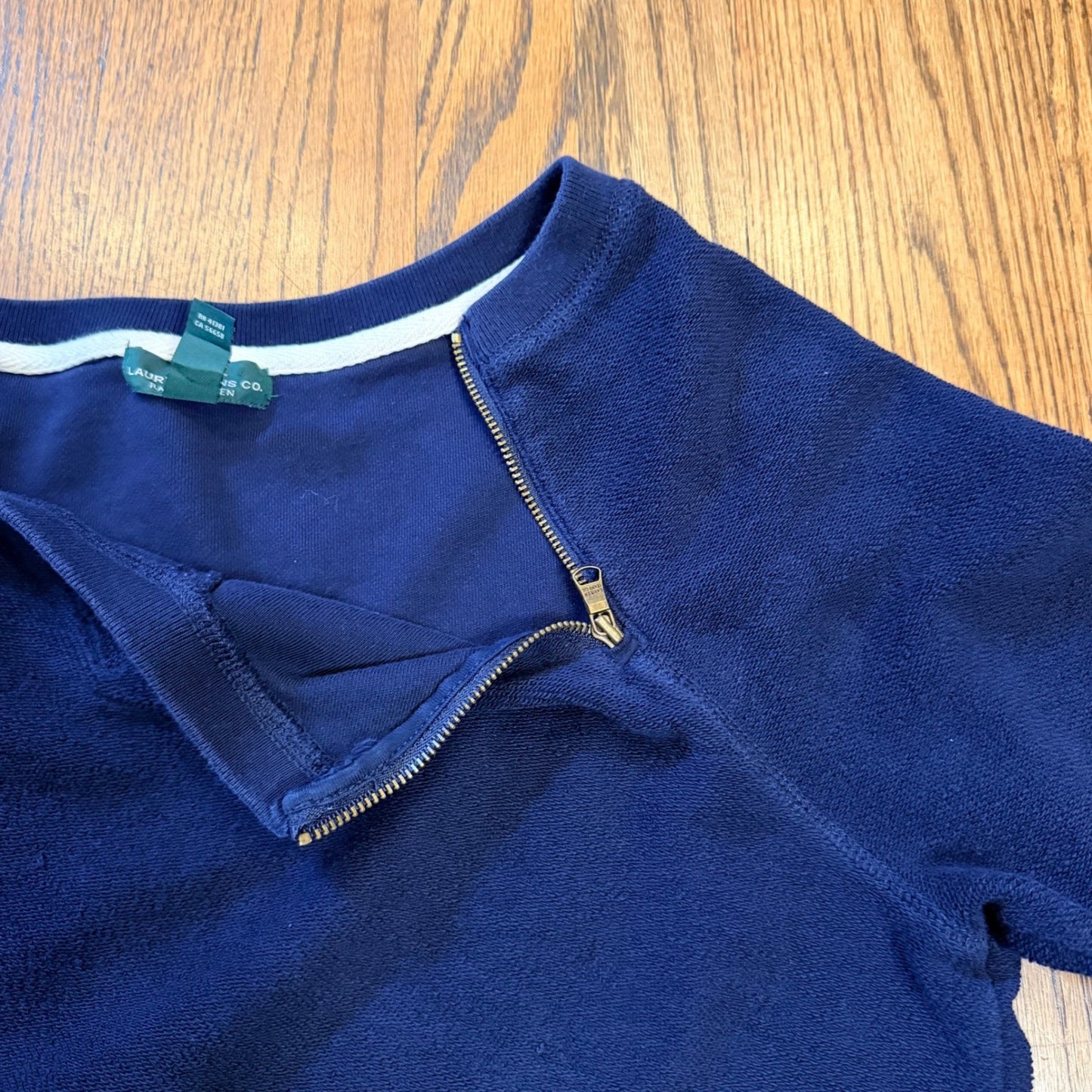 Lauren Jeans Co Ralph Lauren Shoulder Zip Sweatshirt L Navy Blue