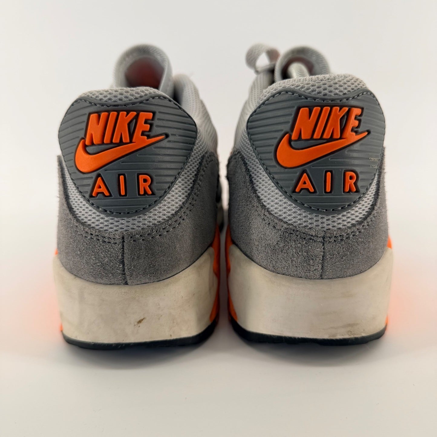 Nike Air Max 90 Wolf Grey Total Orange Mens Sneakers Running Shoes Size 11