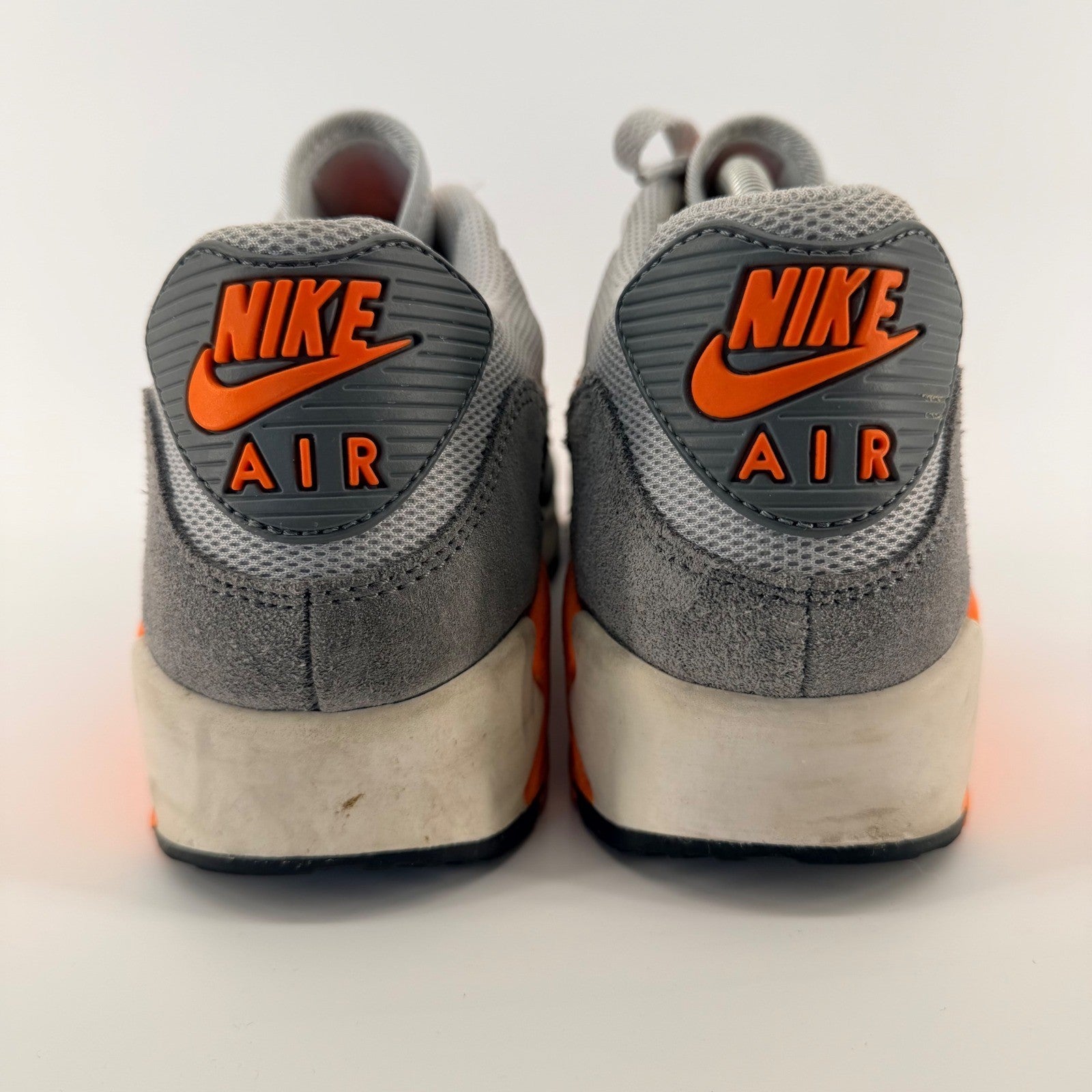 Nike Air Max 90 Wolf Grey Total Orange Mens Sneakers Running Shoes Size 11