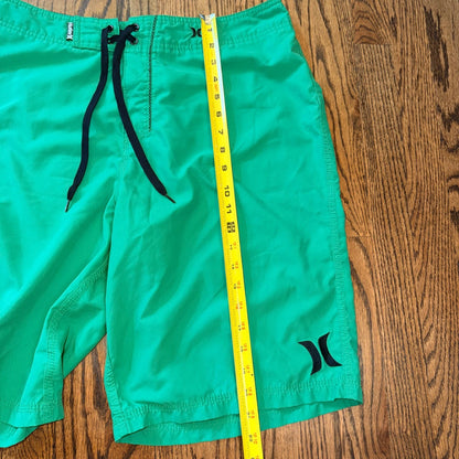 Hurley Board Shorts Mens Green Lace Up Cargo Pocket Swim Trunks 34 Green