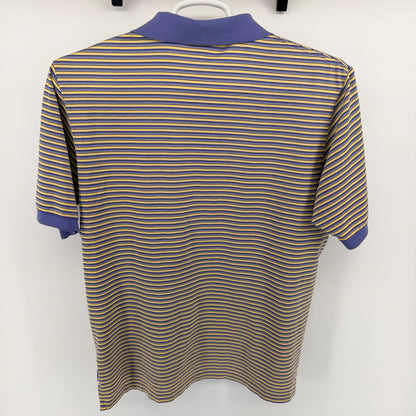 Polo Golf Ralph Lauren Striped Pima Cotton Polo Shirt Large Purple Yellow Mens