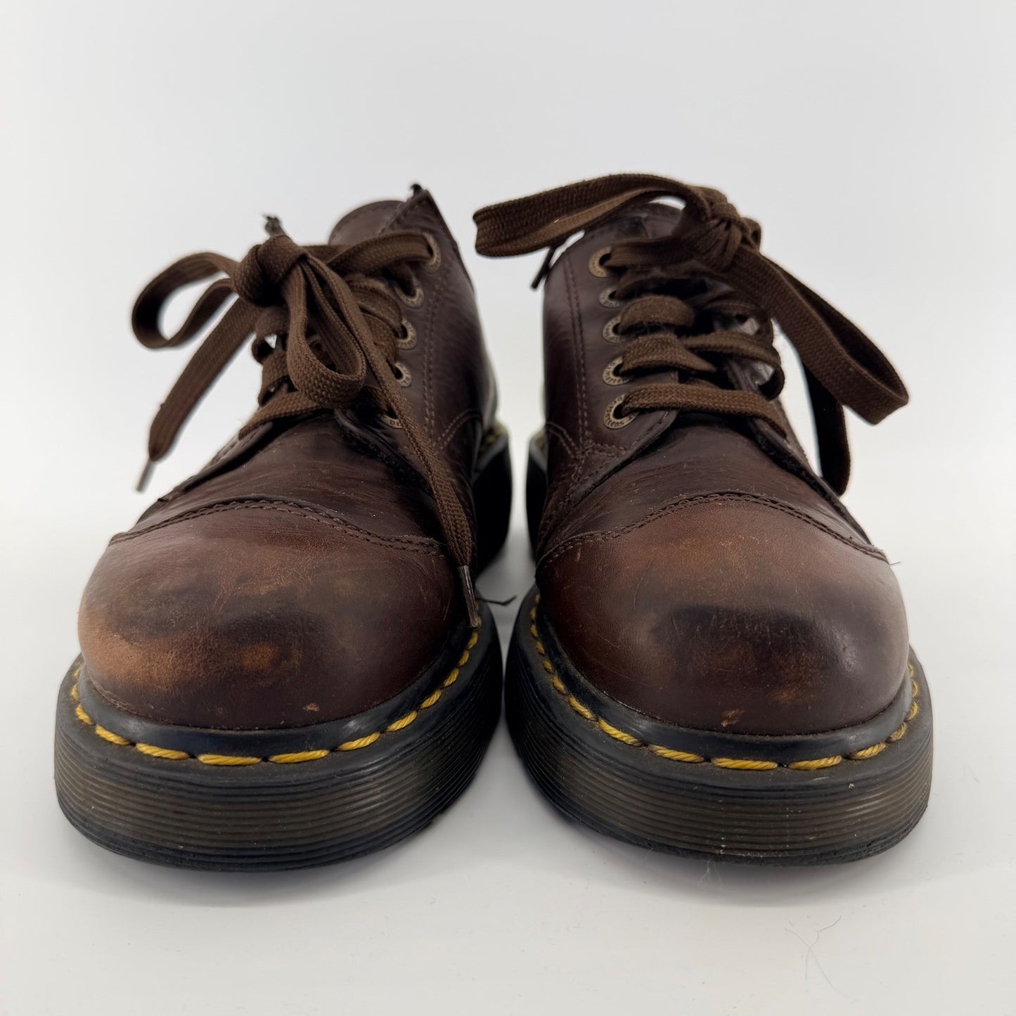 Dr. Martens Vintage Platform Leather Oxford Chunky Grunge Brown Mens 8 Womens 9