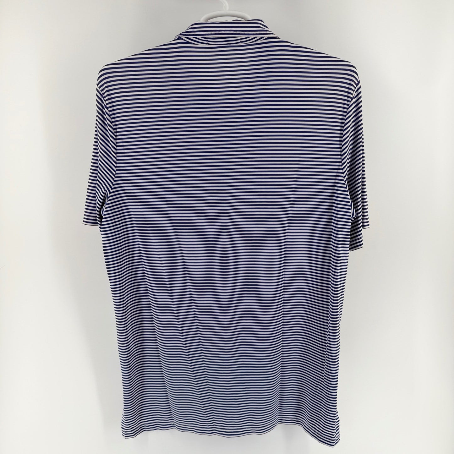 RLX Ralph Lauren Striped Performance Golf Polo Shirt Blue White Mens Large