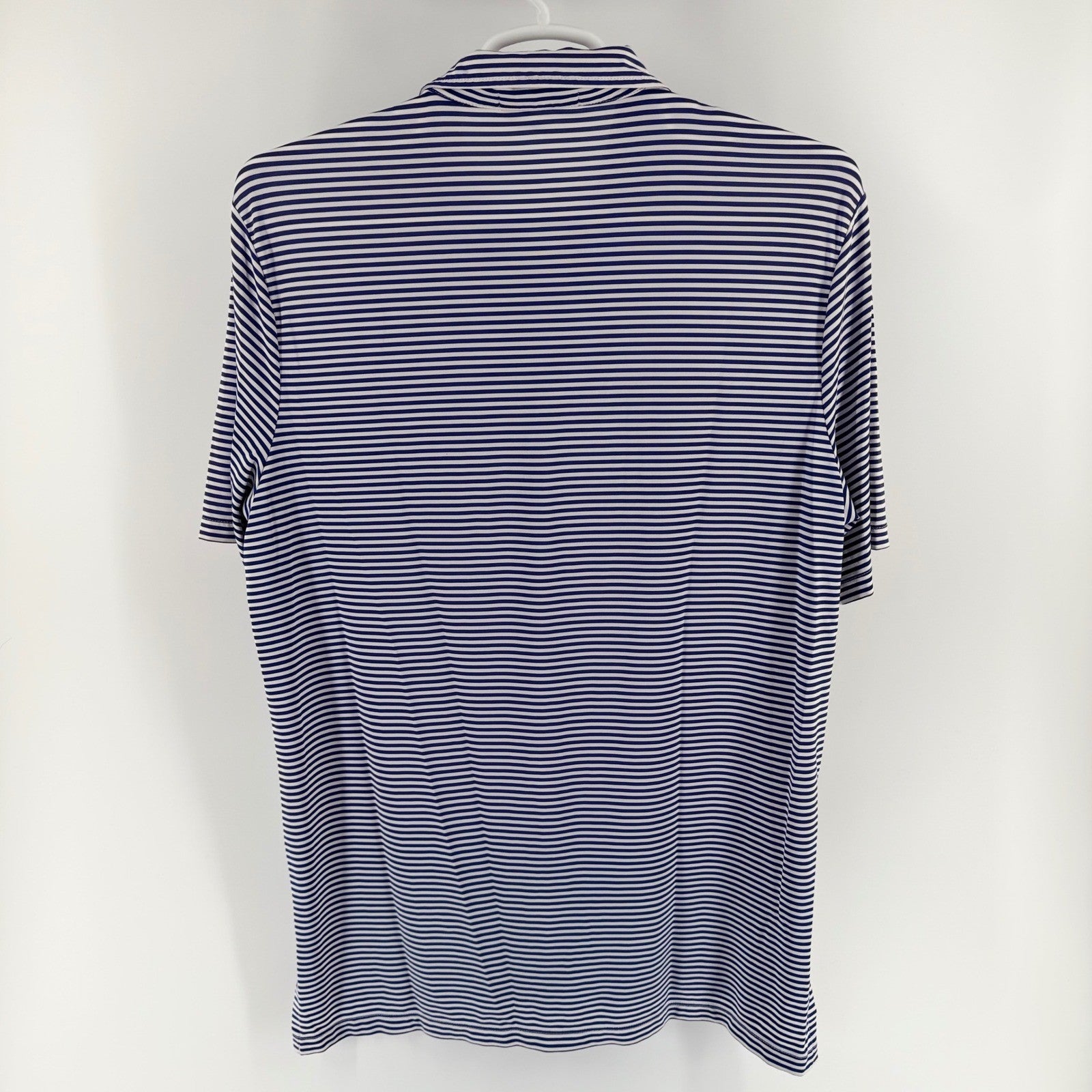 RLX Ralph Lauren Striped Performance Golf Polo Shirt Blue White Mens Large