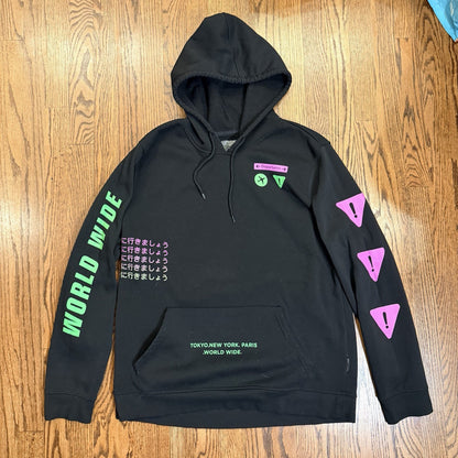 Brooklyn Cloth Worldwide Hoodie Tokyo New York Paris Size XL PreOwned Good