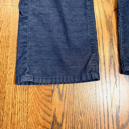 True Religion Ricky Relaxed Straight Cord Pants 36 Blue Horseshoe Flap Pocket