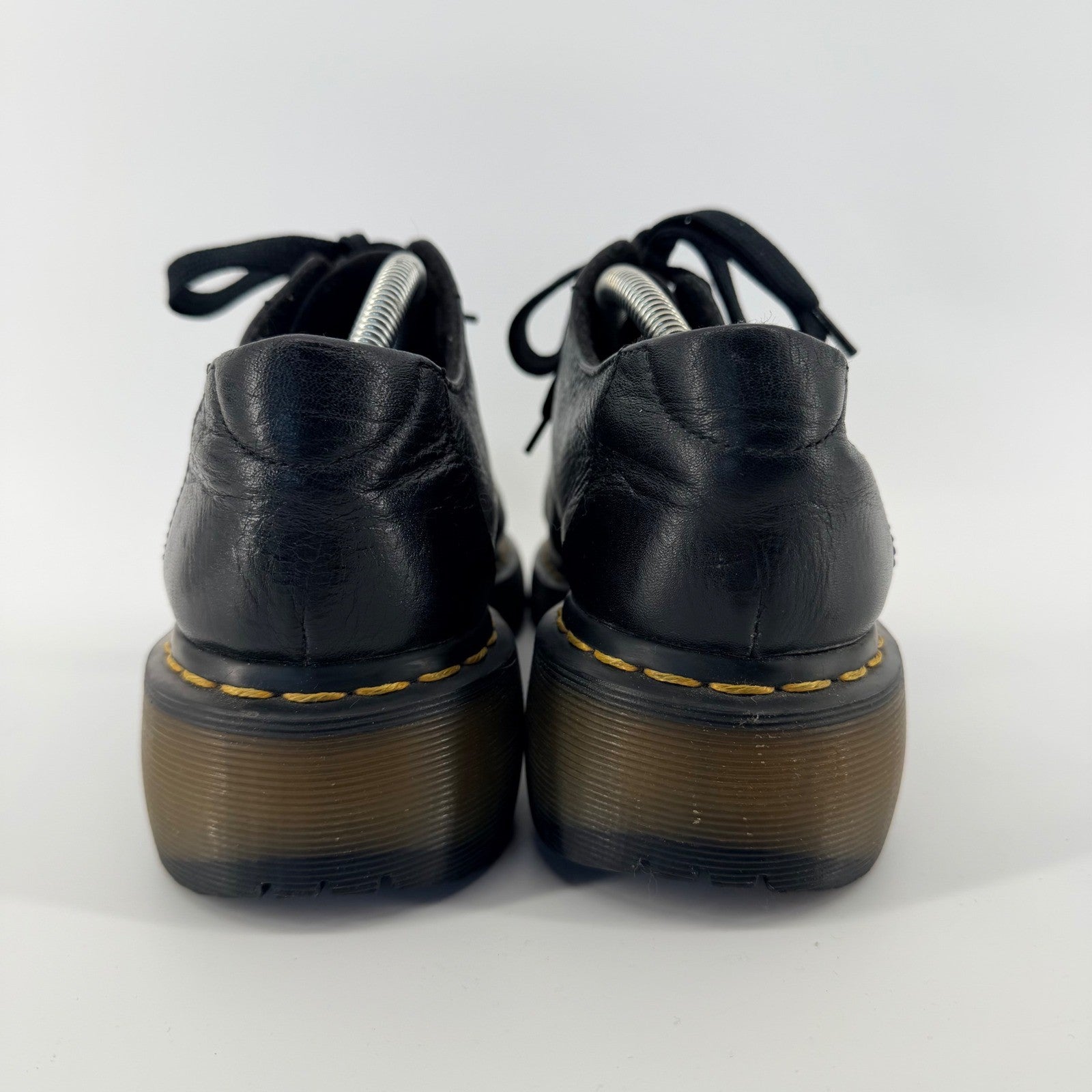 Dr. Martens Platform Square Toe Oxford Black Leather Shoes Unisex Men 8 Women 9