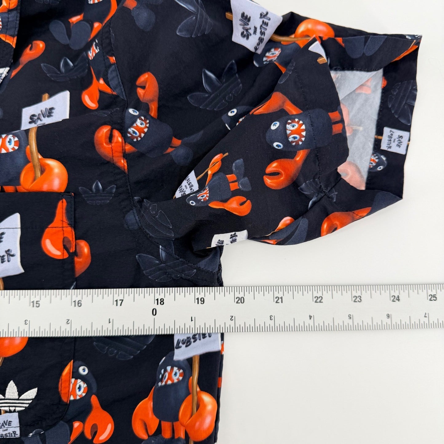 Adidas Philip Colbert Save the Lobster Button Up Shirt Graphic Pop Art XS Black